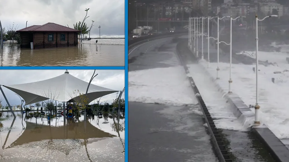 Rize’den geçen Karadeniz Sahil Yolu Çayeli-Trabzon istikameti ulaşıma kapatıldı