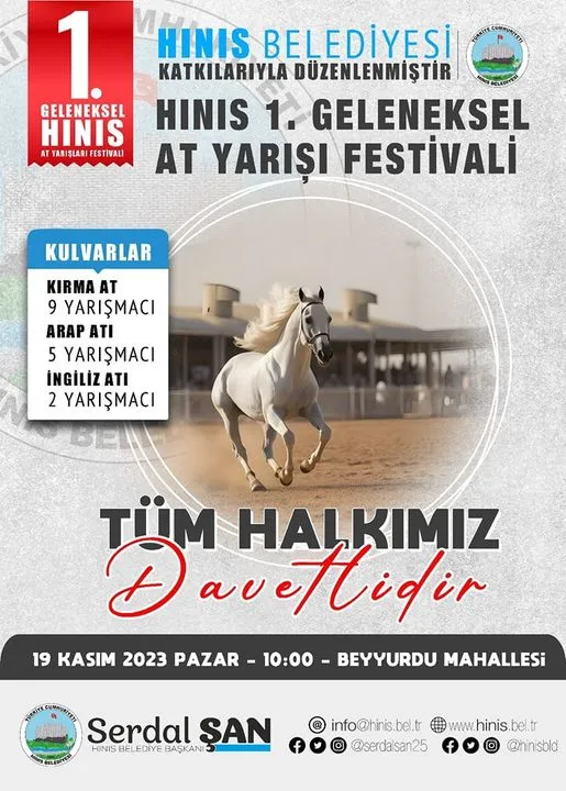 Hınıs Belediyesi, At Yarışı Festivali ile Halkı Eğlenceye Davet Ediyor