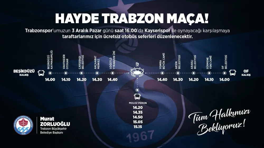 Trabzonspor Taraftarlarına Müjde: Kayserispor Maçı İçin Otobüs Seferleri Başlıyor!