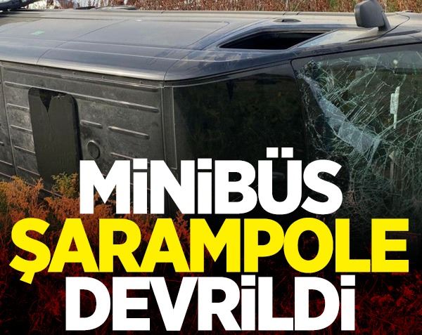 Minibüs şarampole devrildi: 7 yaralı