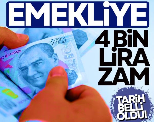 Emekliye 4 bin lira seyyanen zam! Tarih belli oldu