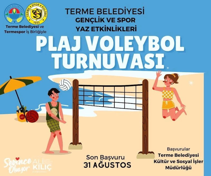 Terme’de plaj voleybol turnuvası başlıyor