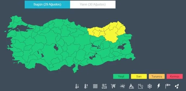 METEOROLOJİ UYARDI: Trabzon, Rize, Erzurum, Gümüşhane! Sel, fırtına, su baskını riskine dikkat!