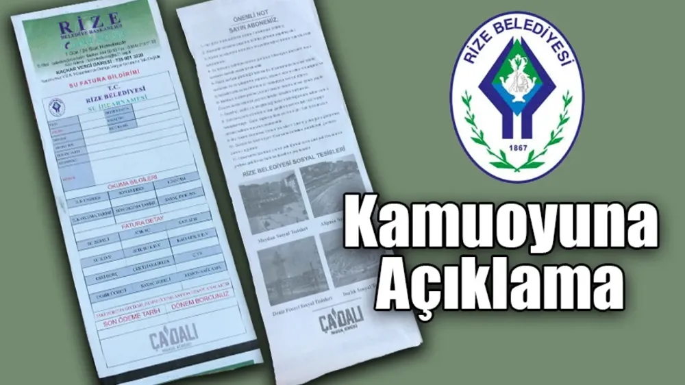 Rize Belediyesinden kamuoyuna reklam açıklaması