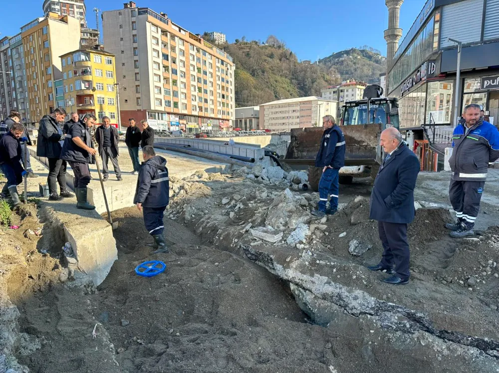 Çayeli Belediyesi, İçmesuyu Ana Hattının Bypass Çalışmalarını Sürdürüyor