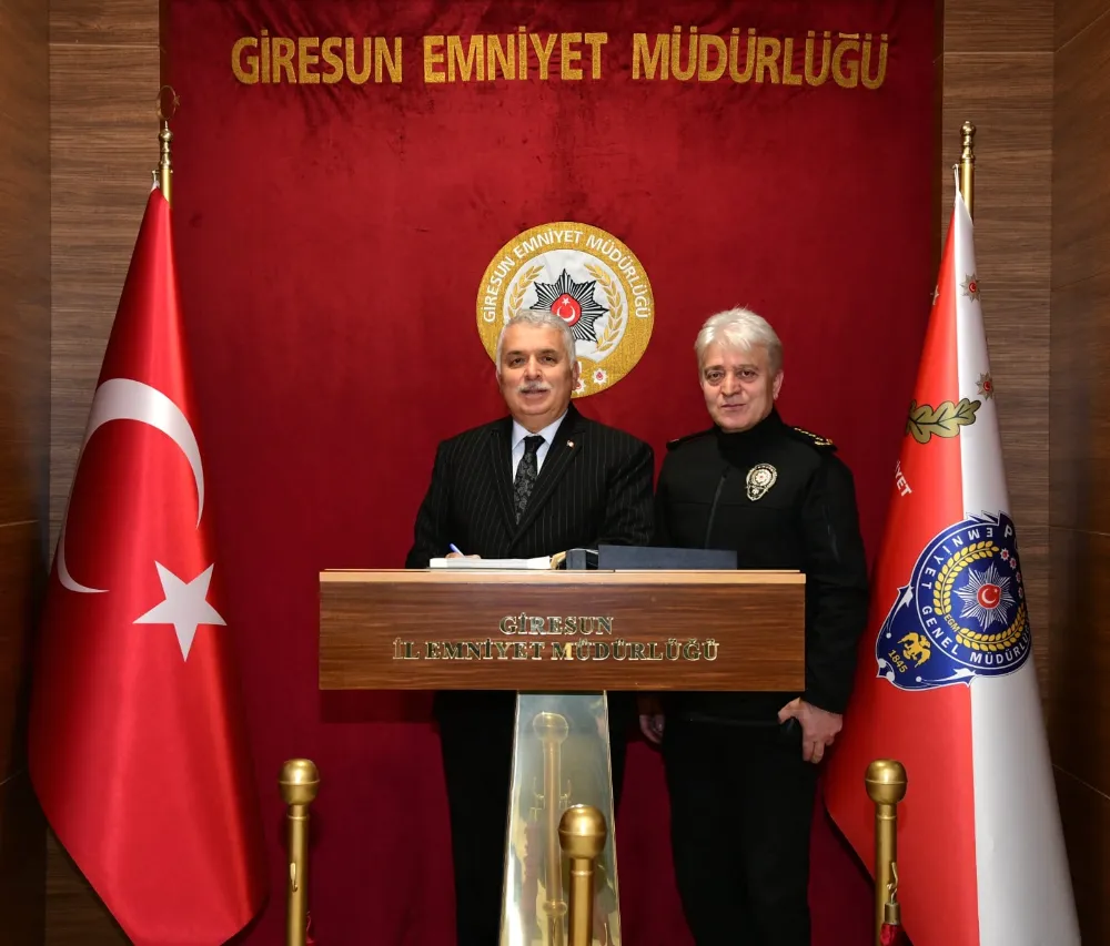 Vali Aziz Yıldırım ve Giresun Valisi Mehmet Fatih Serdengeçti, Giresun İl Emniyet Müdürlüğü