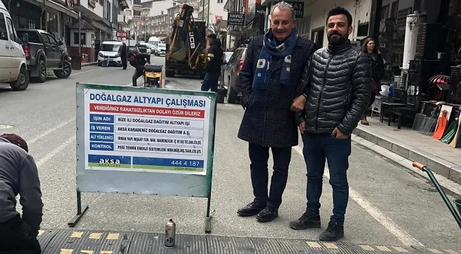 İkizdere Merkezde Doğalgaz Çalışması