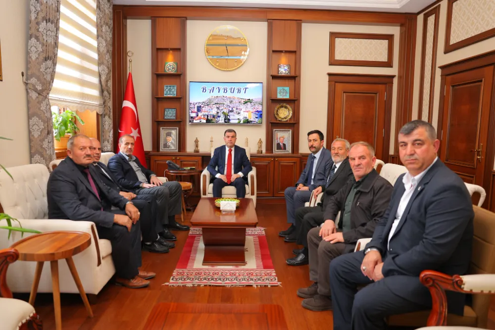 Bayburt Valisi Eldivan, Demirözü, Gökçedere ve Arpalı Belediye Başkanlarını Makamında Kabul Etti