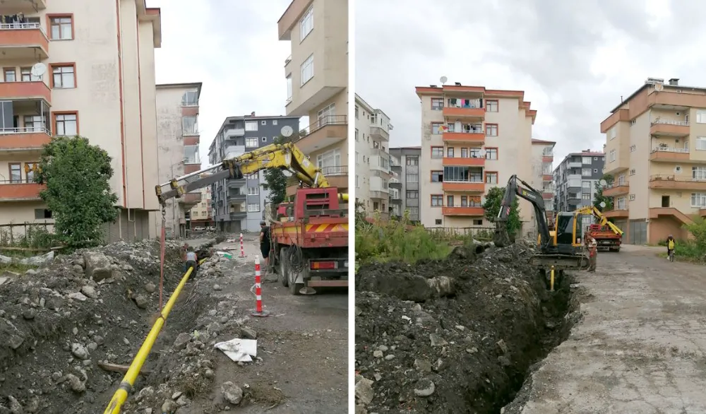 Arhavi’de Doğalgaz Şehir İçi Hat Döşeme Çalışmaları Süratle Devam Ediyor