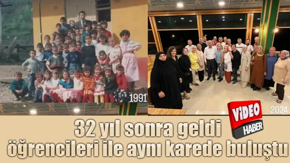 32 yıl sonra geldi, öğrencileri ile aynı karede buluştu