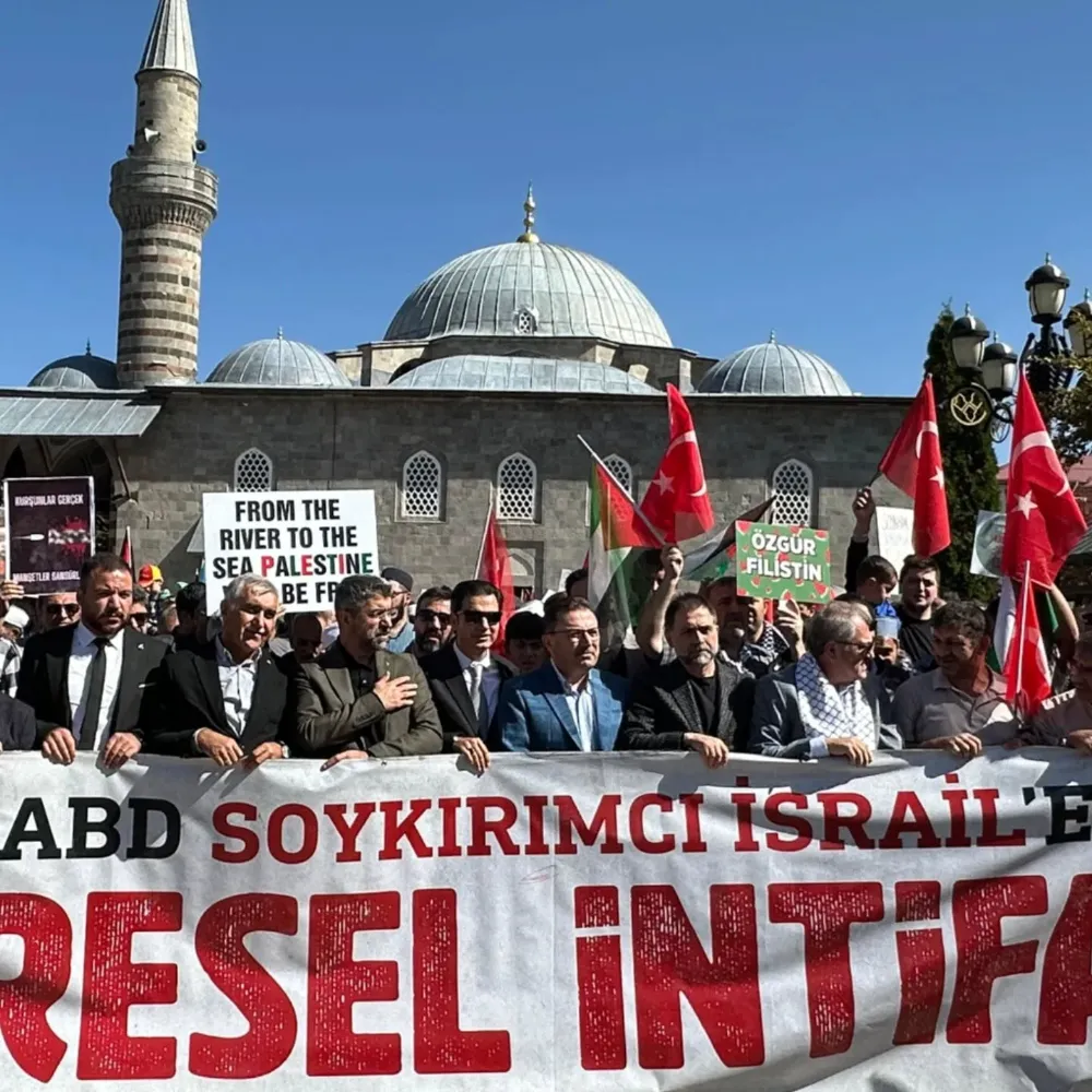 Erzurum’da Filistin İçin Özgürlük Yürüyüşünde Tek Yürek Oldular