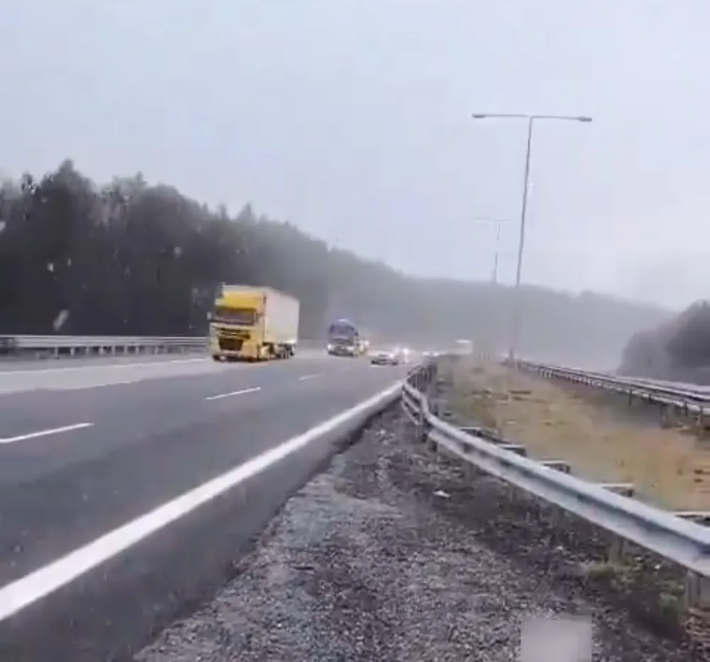 TEM’in Bolu geçişinde kar başladı