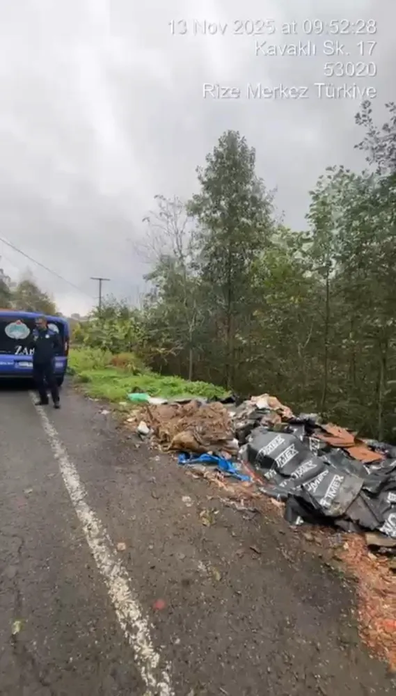 Rize’de yol kenarına hafriyat döktü, yakalandı