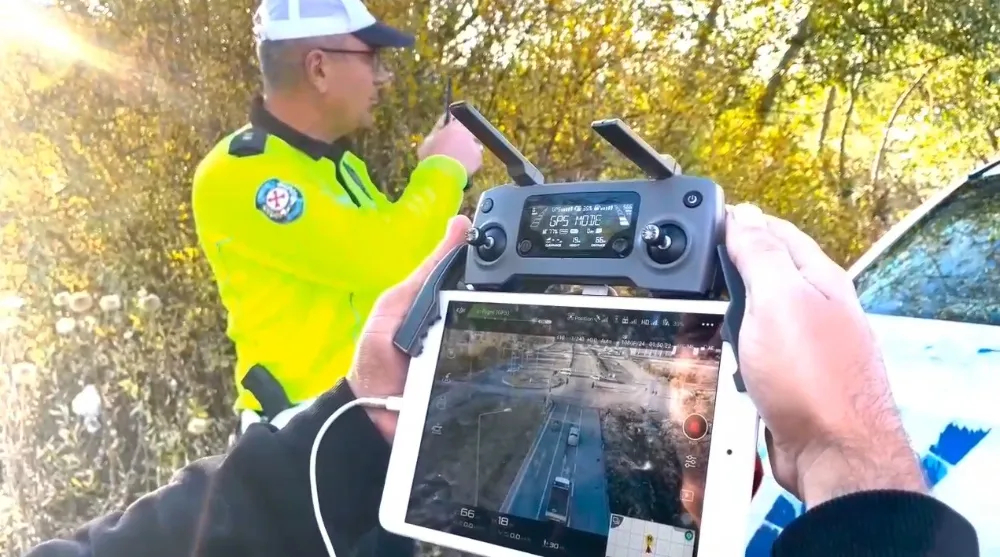 Bayburt’ta drone ile trafik denetimi yapıldı