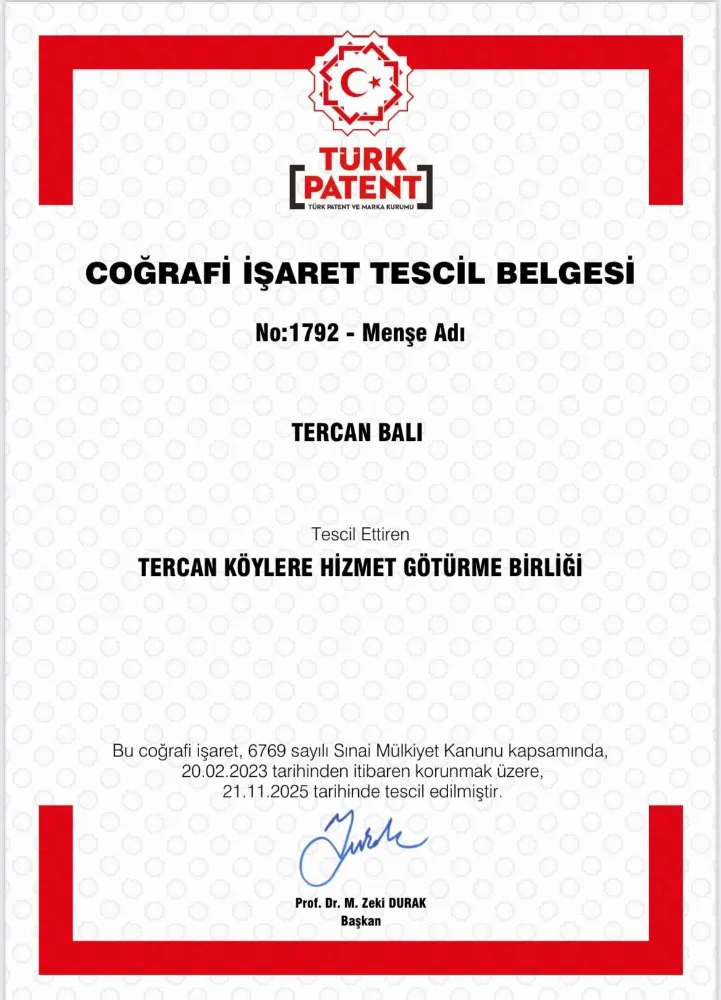 Tercan Balı, Erzincan’ın 14. Coğrafi İşaretli Ürünü Oldu