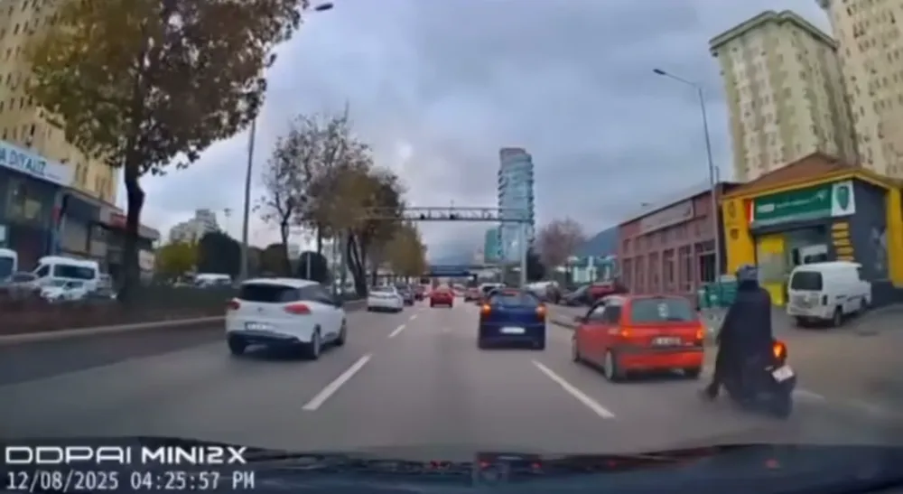 Bursa’da Motorcu Ölümden Döndü