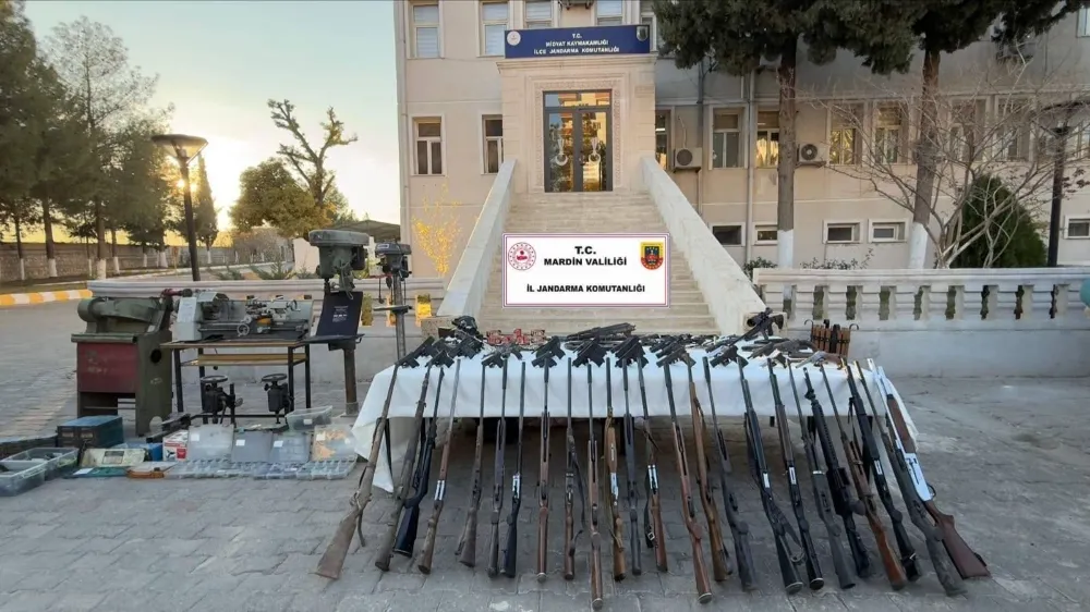 Mardin’de yasa dışı silah imalathanesine baskın: Çok sayıda silah ele geçirildi