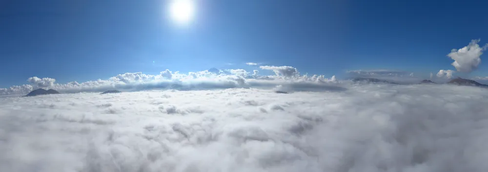 Kayseri’de sis bulutlarının üzerinden büyüleyici manzaralar