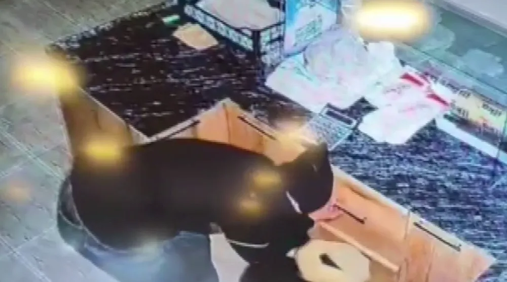 Adıyaman’da iş yerinden sadaka kutusu ve para çalan hırsızlar kamerada