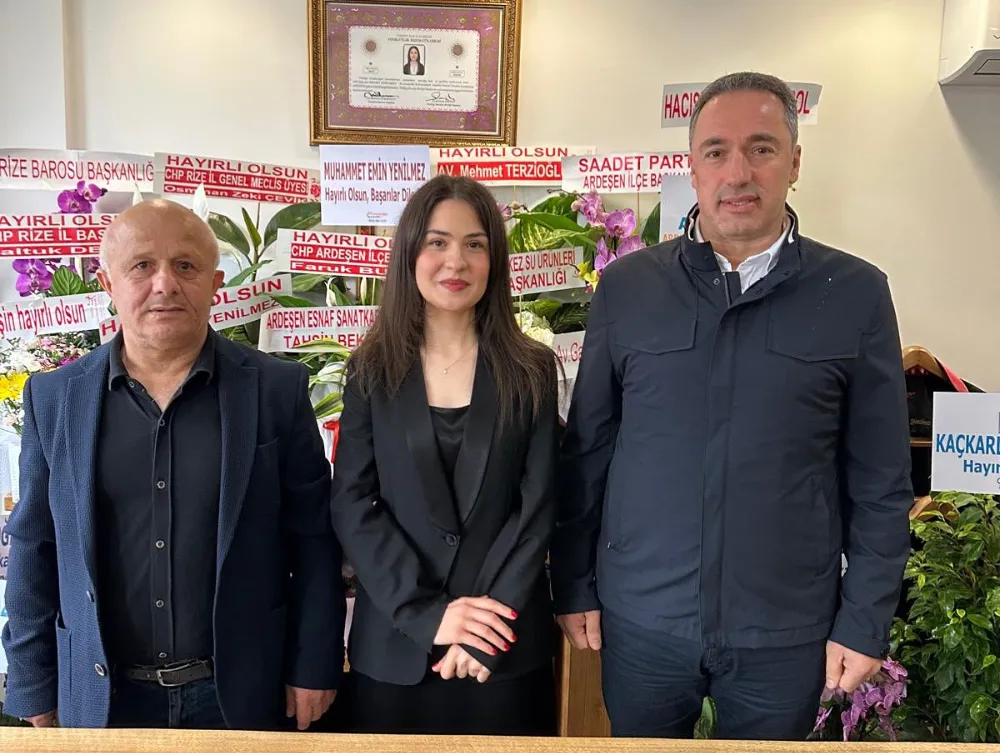 Ardeşen TSO’dan Av. Melike Yenilmez’e Yeni Hukuk Bürosu Açılışı Töreninde Destek