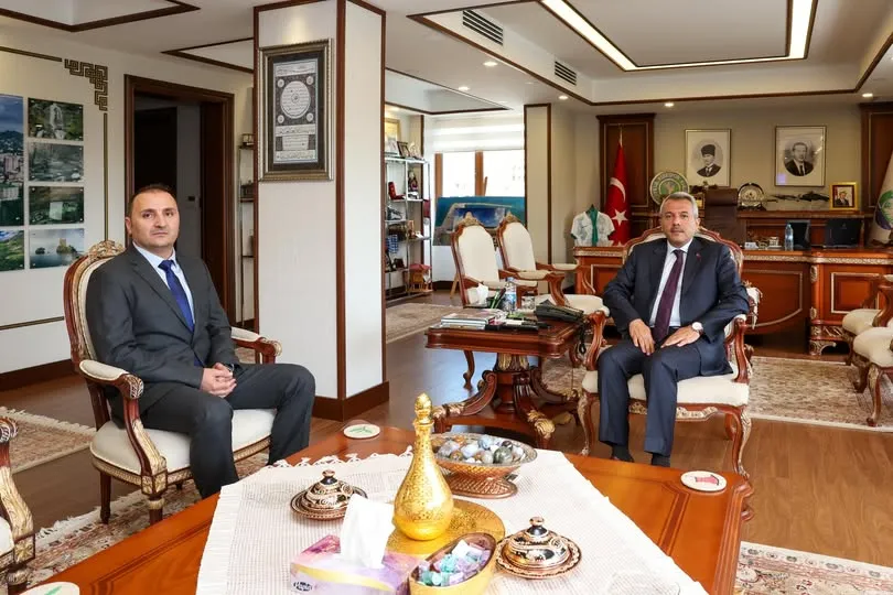 Vali Baydaş’tan Telekom Rize İl Müdürü Kelleci’ye Tebrik Ziyareti