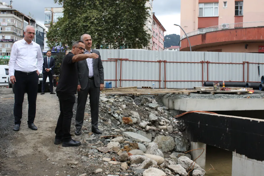 Rize’de Altyapı ve Dere Islah Çalışmaları Yerinde İncelendi