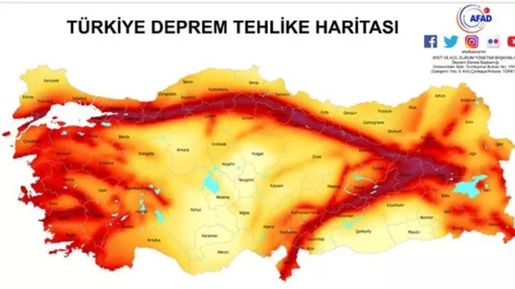 Türkiye Fay Hattı Haritası 2023! Deprem Fay Hatları Nereden geçiyor? AFAD Türkiye Deprem Tehlike Haritası!